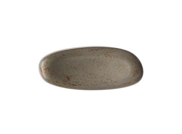 POTTERY tallerken oval coupe330x140mm Dekor: Unique Light Grey